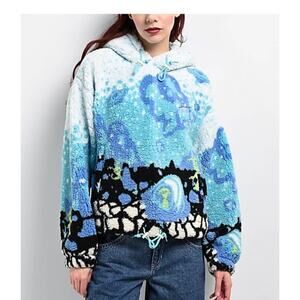 ALAB size medium alien encounter Blue and White Fleece hoodie